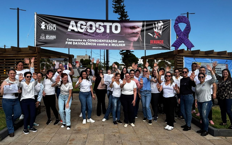 Blitz Educativa reforça campanha de enfrentamento à violência contra a mulher em São Pedro do Iguaçu.