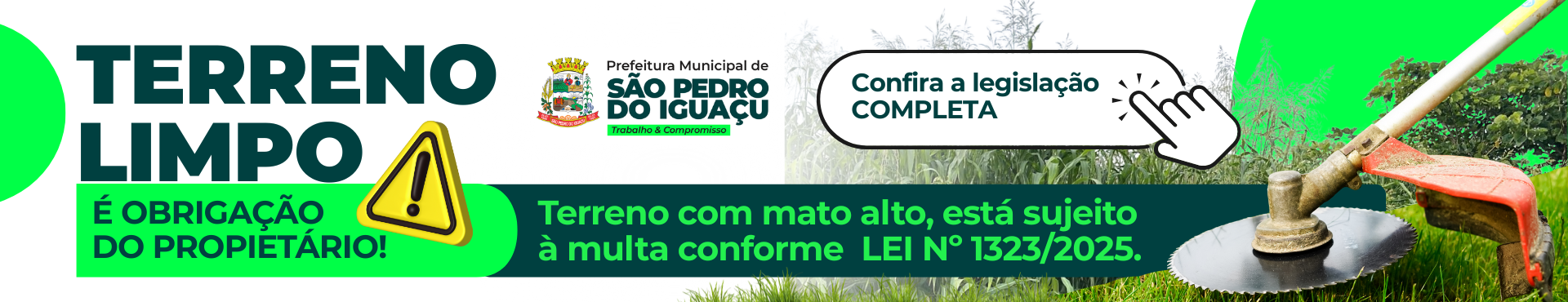 Prefeitura reforça regras para limpeza de terrenos e orienta proprietários sobre