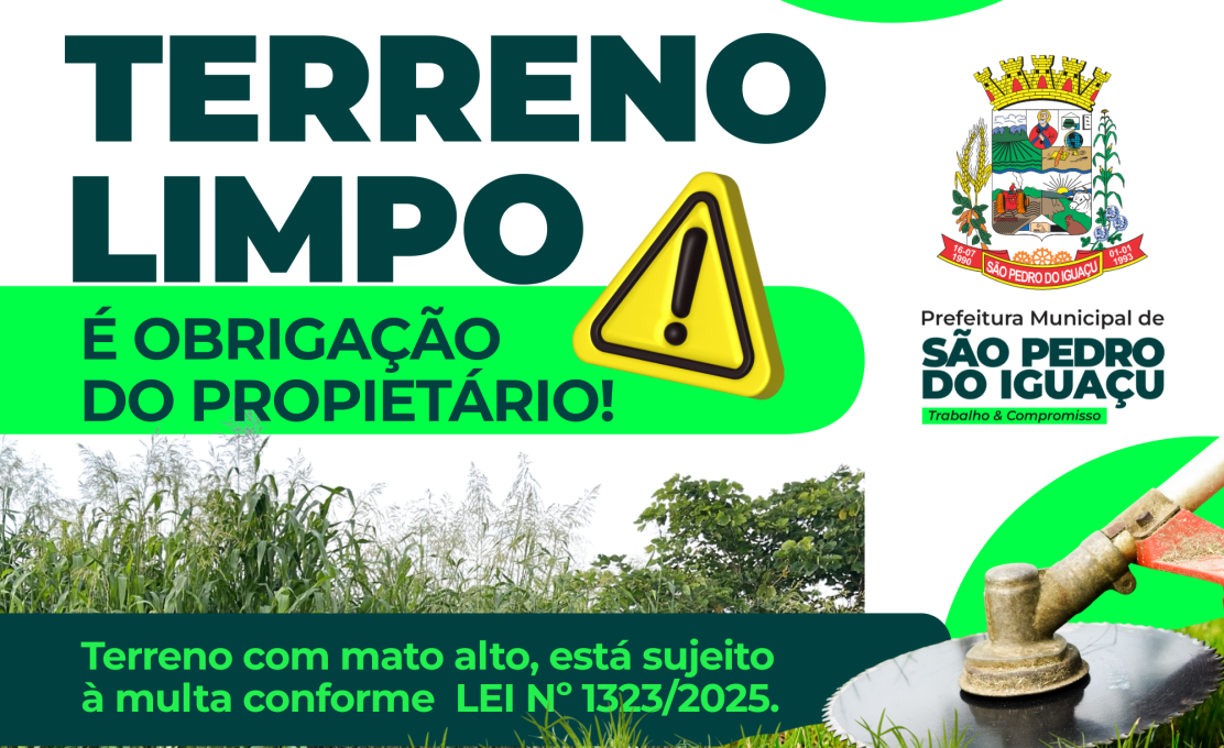 Alterações na legislação reforçam obrigação de limpeza de terrenos no município.
